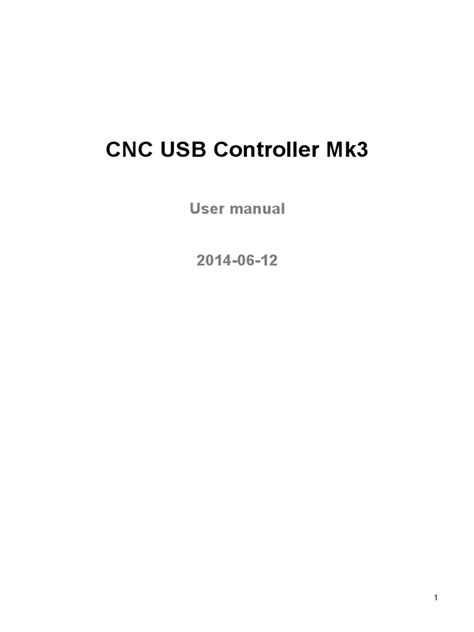 CNC USB Controller Mk3: User Manual .